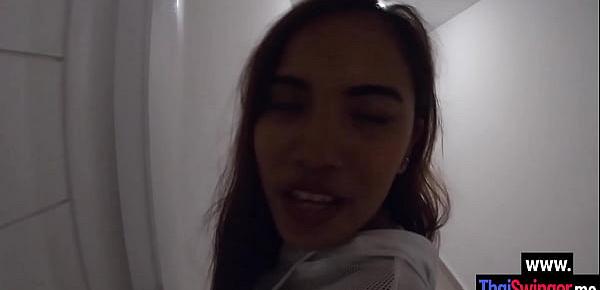  Sexy big ass Asian slut sucking bad clients dick after passion night walk